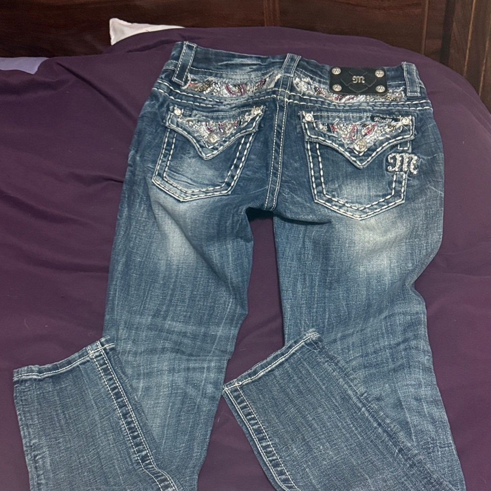 Signature Blue Women's Boot Cut Jeans with Embellishments